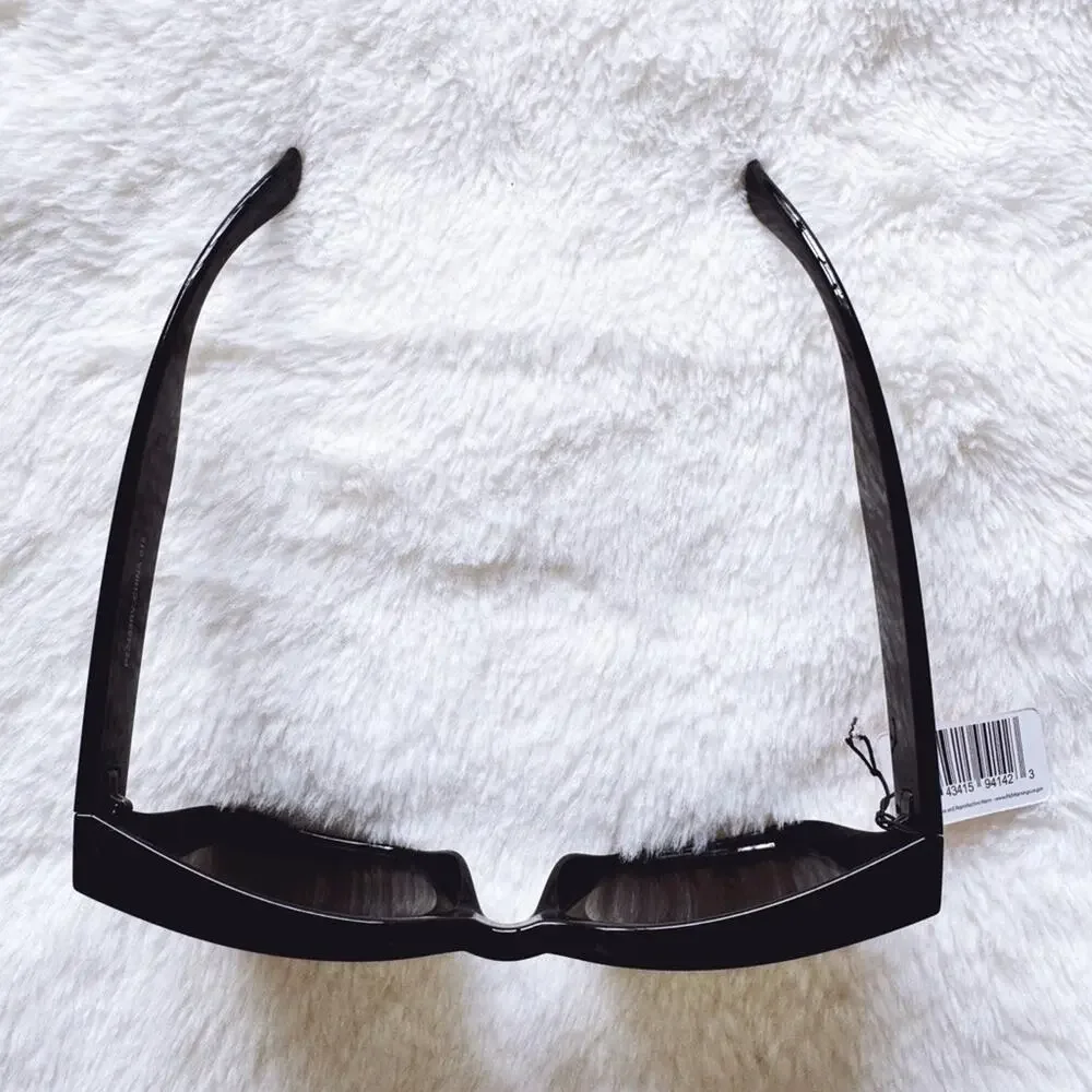 Cedric Black w/ Blue Lenses Mirrored Sunglasses